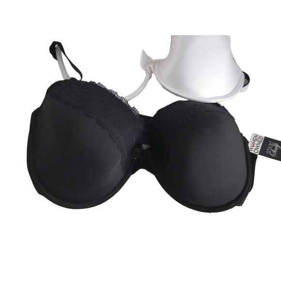 Smart & Sexy Black and White Underwire Bras Size 42D or 44C Set of 2 Y2K New - Picture 3 of 10